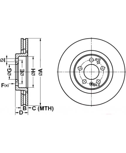 ATE Тормозной диск передний Фото 3