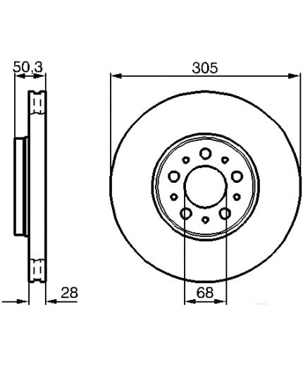 BOSCH Тормозной диск передний