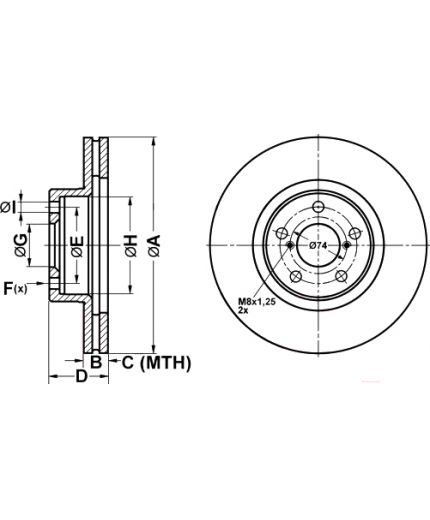 ATE Тормозной диск передний Фото 2