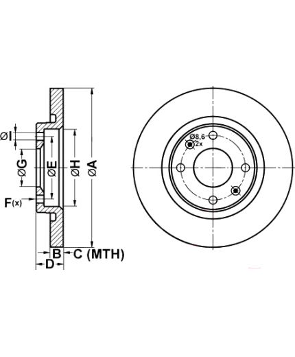 ATE Тормозной диск передний Фото 2