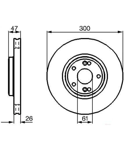 BOSCH Тормозной диск передний Фото 2