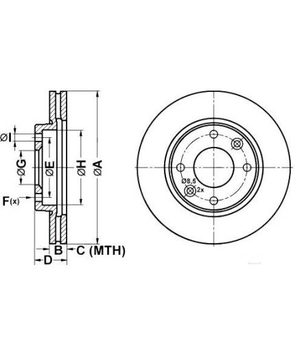 ATE Тормозной диск передний Фото 3
