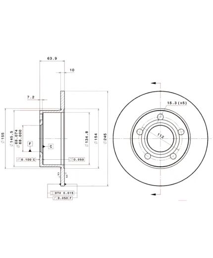 BREMBO Тормозной диск Фото 4