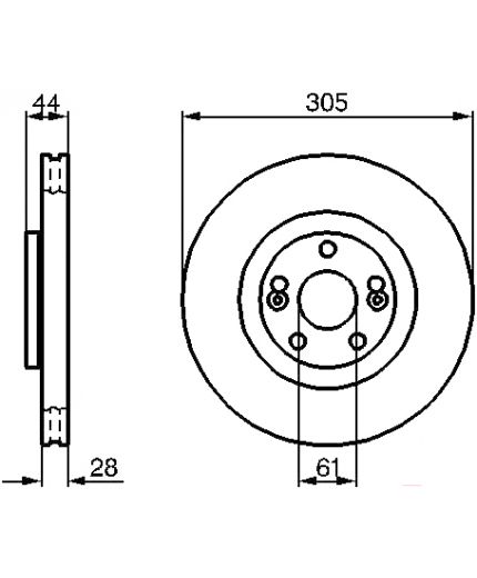 BOSCH Тормозной диск задний