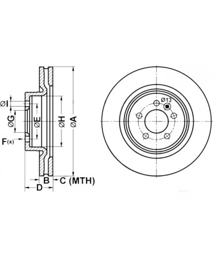 ATE Тормозной диск передний Фото 2