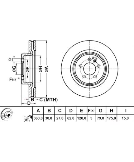 ATE Тормозной диск передний Фото 3