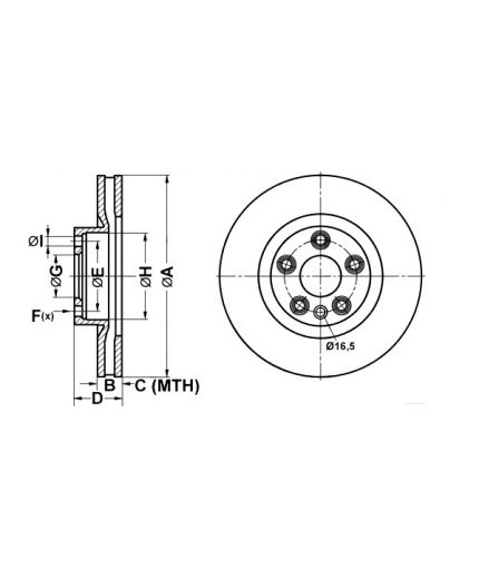 ATE Тормозной диск передний (левый) Фото 2