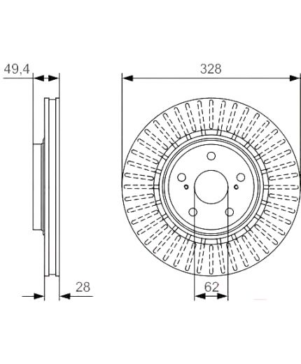 BOSCH Тормозной диск передний