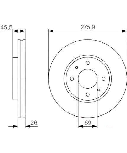 BOSCH Тормозной диск передний