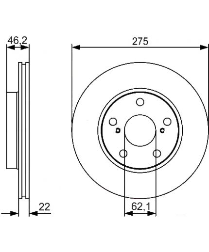 BOSCH Тормозной диск передний