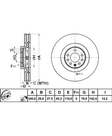 ATE Тормозной диск передний Фото 3