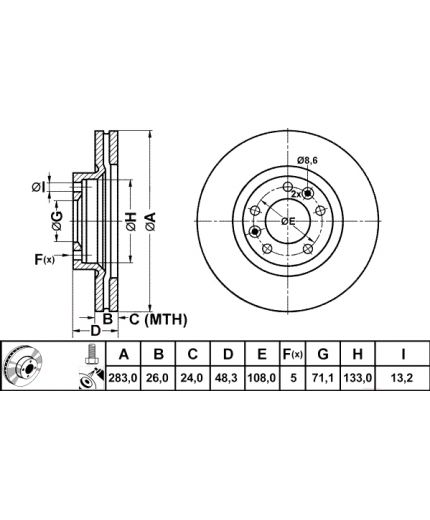 ATE Тормозной диск передний Фото 3