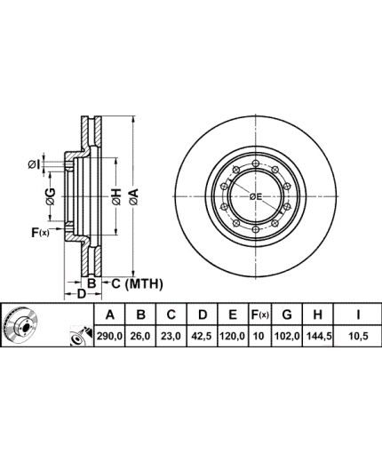 ATE Тормозной диск передний Фото 2