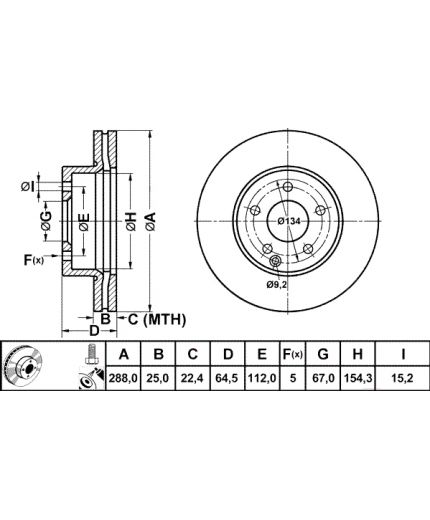 ATE Тормозной диск передний Фото 3