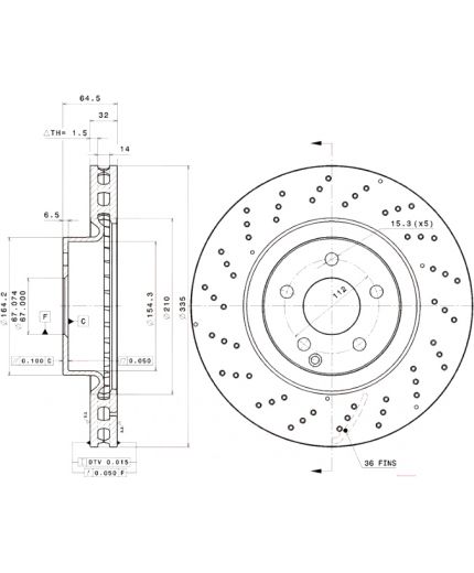 BREMBO Тормозной диск передний Фото 3