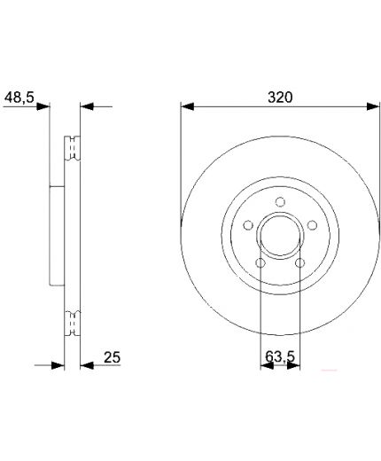 BOSCH Тормозной диск передний