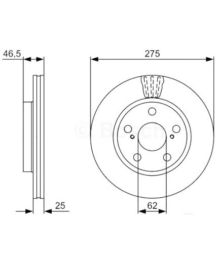 BOSCH Тормозной диск передний