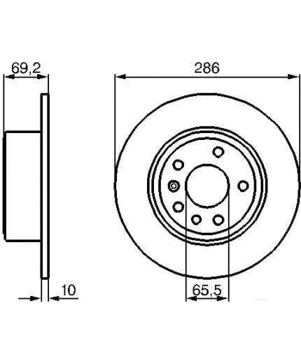 BOSCH Тормозной диск задний