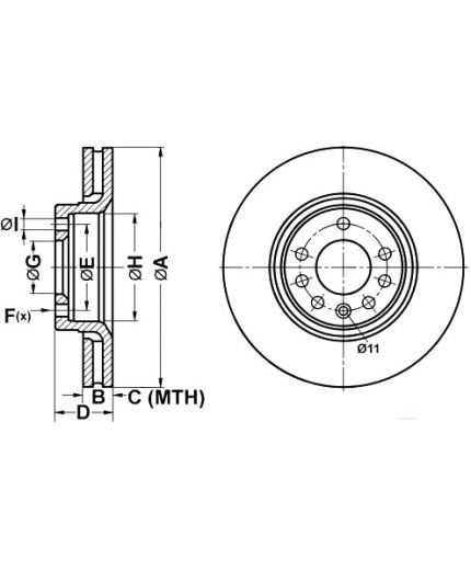 ATE Тормозной диск передний Фото 2