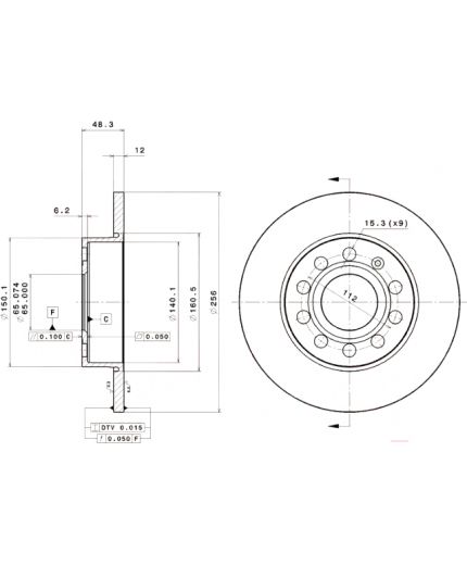 BREMBO Тормозной диск задний Фото 2