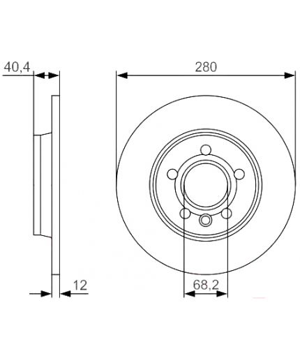 BOSCH Тормозной диск задний