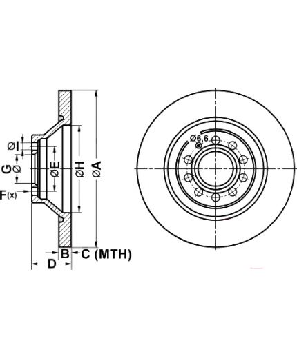 ATE Тормозной диск задний Фото 2
