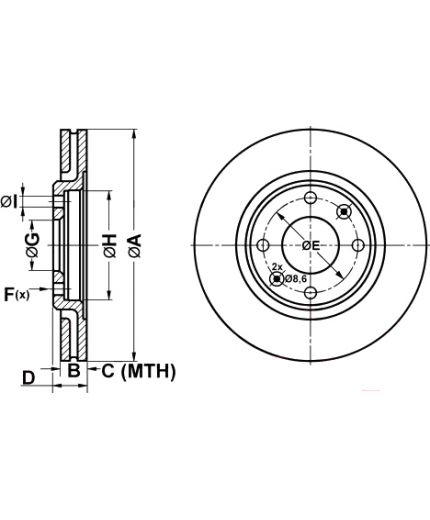 ATE Тормозной диск передний Фото 2