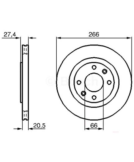 BOSCH Тормозной диск передний