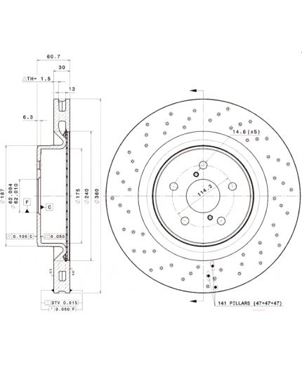 BREMBO Тормозной диск задний Фото 3