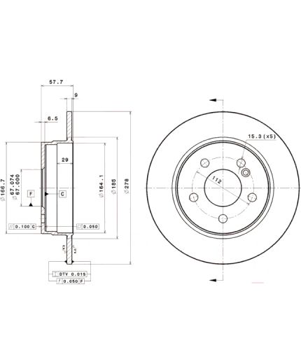 BREMBO Тормозной диск задний Фото 3