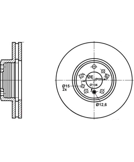 ATE Тормозной диск передний Фото 2