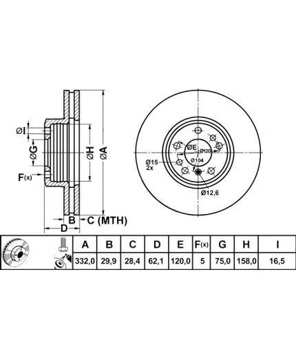 ATE Тормозной диск передний Фото 3
