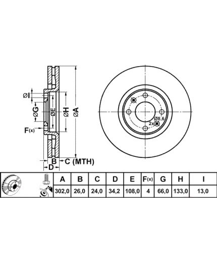ATE Тормозной диск передний Фото 3