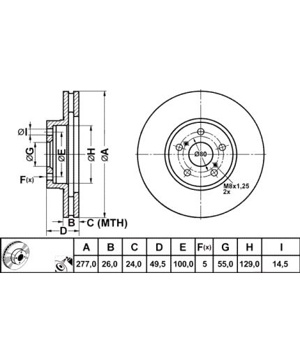 ATE Тормозной диск передний Фото 3
