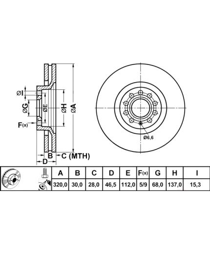 ATE Тормозной диск передний Фото 3
