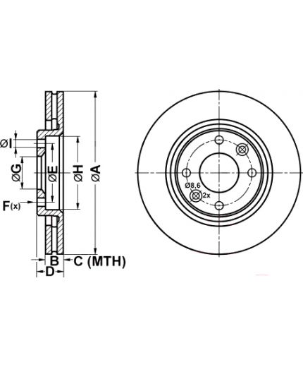 ATE Тормозной диск передний