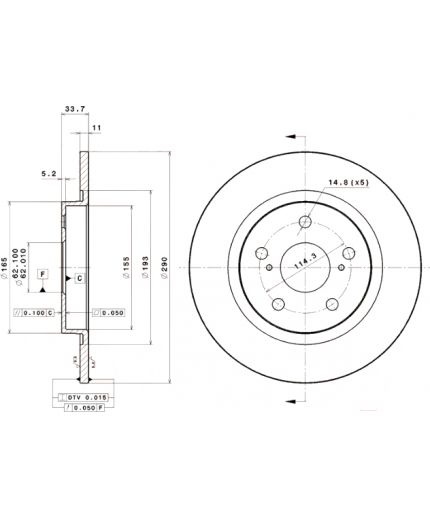 BREMBO Тормозной диск задний Фото 4