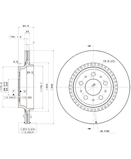 BREMBO Тормозной диск задний Фото 2