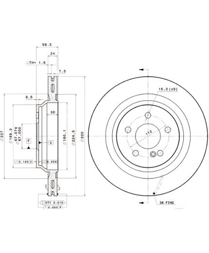BREMBO Тормозной диск задний Фото 4