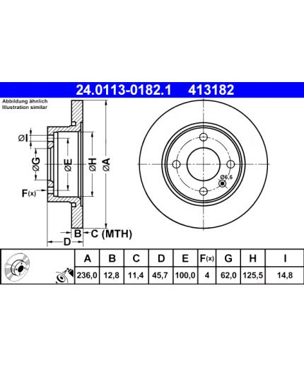 ATE Тормозной диск передний Фото 3