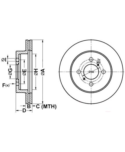 ATE Тормозной диск передний