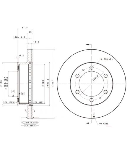 BREMBO Тормозной диск передний Фото 3