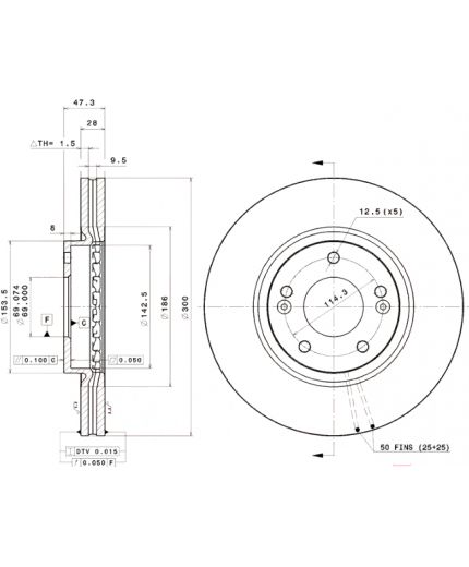 BREMBO Тормозной диск передний Фото 3