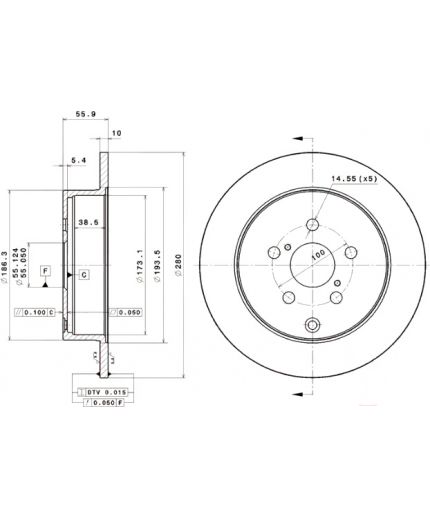 BREMBO Тормозной диск задний Фото 4