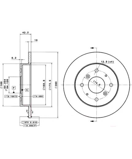BREMBO Тормозной диск задний Фото 3