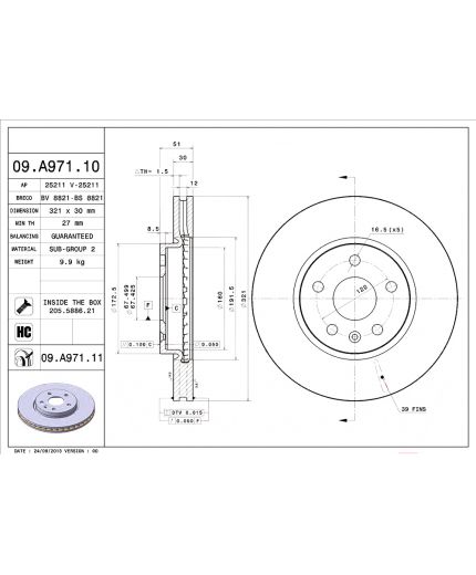 BREMBO Тормозной диск передний Фото 2