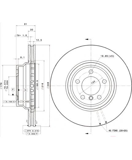 BREMBO Тормозной диск передний Фото 2