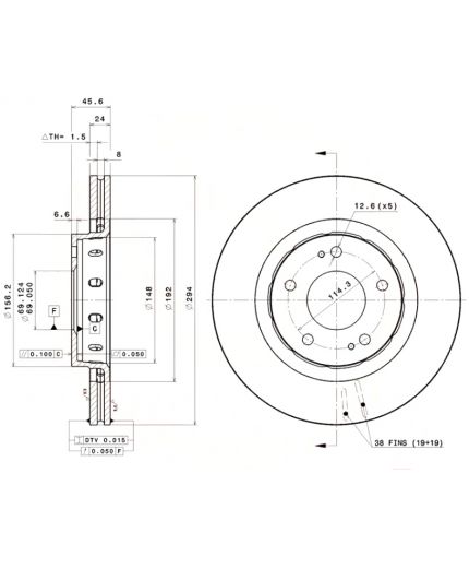 BREMBO Тормозной диск передний Фото 3