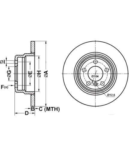ATE Тормозной диск задний Фото 3