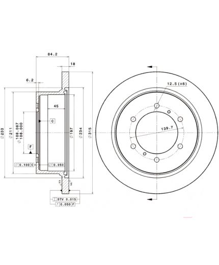 BREMBO Тормозной диск задний Фото 3